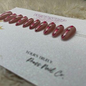 Nudes valentines day press on nail gift for her
